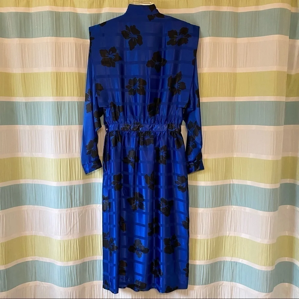 Vintage Hawaiian High Neck Long Sleeve 1980’s Dress Sz 6 - Picture 8 of 11